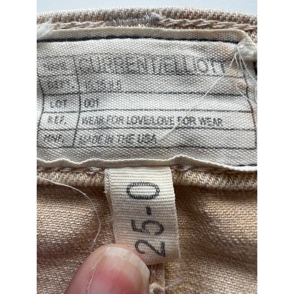 Current Elliott Ivory Floral Straight Skinny Low Rise Stretch Jeans Size 25-0 - Picture 7 of 10